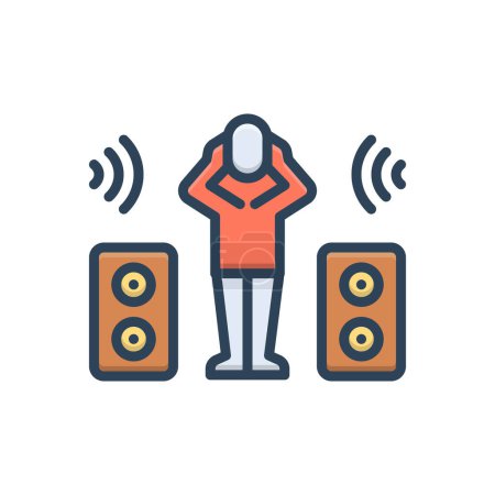 Color illustration icon for noise 