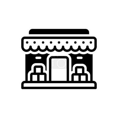 Illustration for Black solid icon for stores - Royalty Free Image
