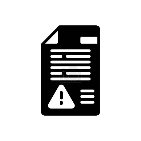 Illustration for Black solid icon for disclaimers - Royalty Free Image