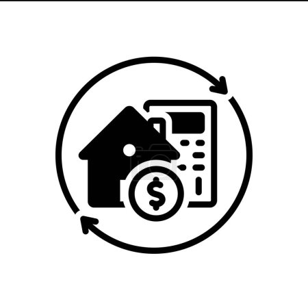 Black solid icon for refinance 