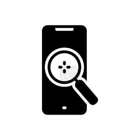 Black solid icon for searching 