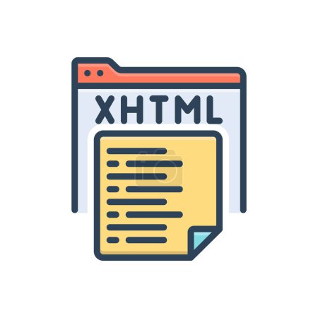 Color illustration icon for xhtml