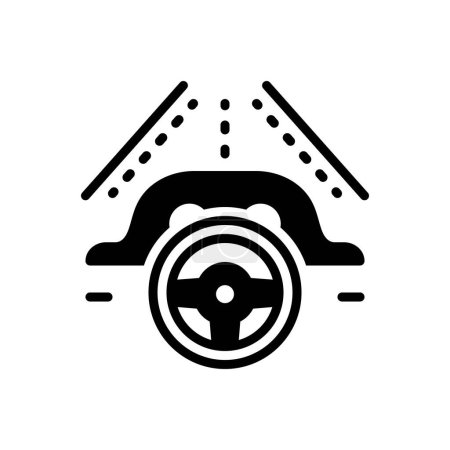 Illustration for Black solid icon for drives - Royalty Free Image