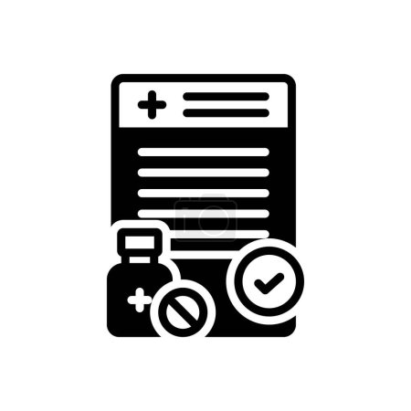 Illustration for Black solid icon for prescribed - Royalty Free Image