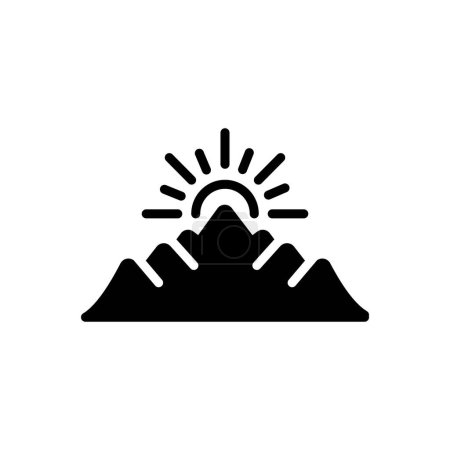 Black solid icon for sunrise 