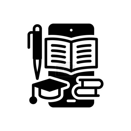 Black solid icon for educational