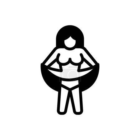 Illustration for Black solid icon for upskirts - Royalty Free Image