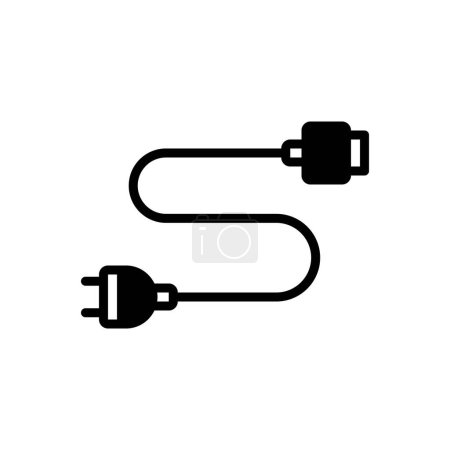 Black solid icon for wired 