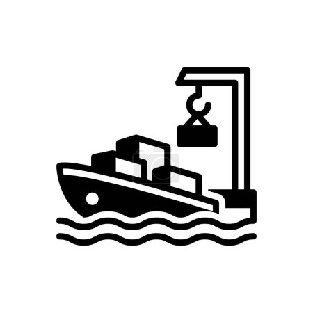 Illustration for Black solid icon for harbour - Royalty Free Image