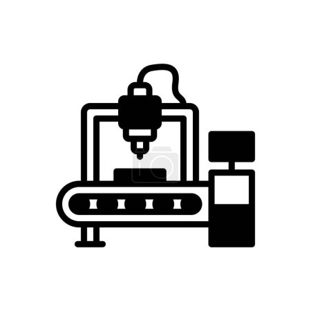 Illustration for Black solid icon for manufacturers - Royalty Free Image