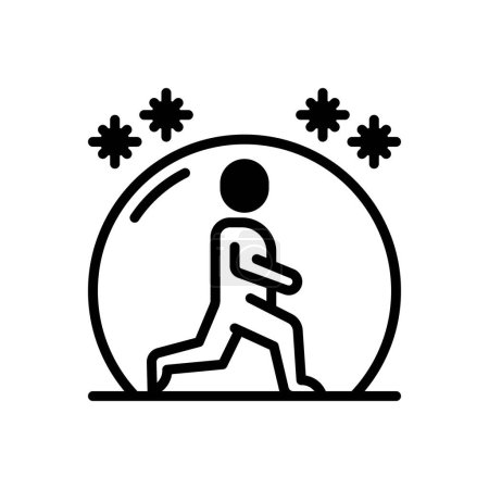 Black solid icon for walk 