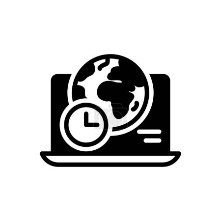 Téléchargez les illustrations : Icône solide noire pour global - en licence libre de droit