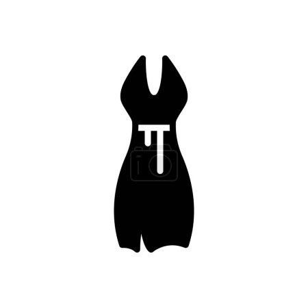 Illustration for Black solid icon for dress - Royalty Free Image