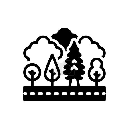Black solid icon for forestry 