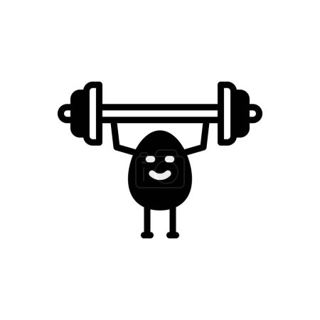 Illustration for Black solid icon for strengths - Royalty Free Image