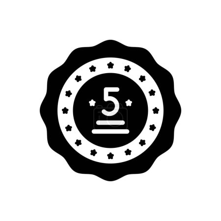 Illustration for Black solid icon for warranty - Royalty Free Image