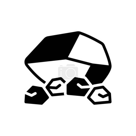 Black solid icon for rocks 