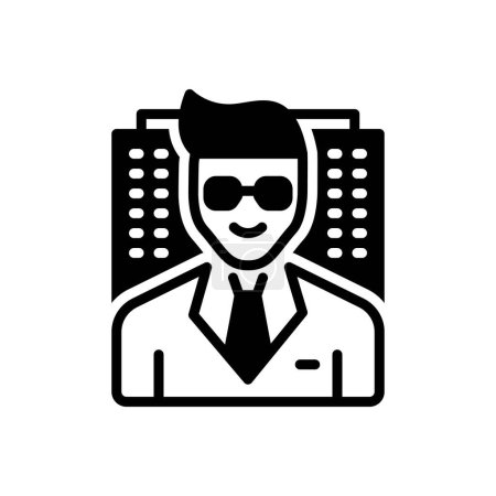 Black solid icon for founder 