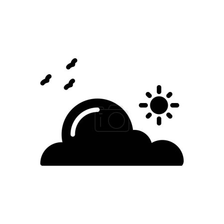 Black solid icon for sky 