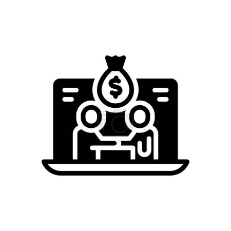 Illustration for Black solid icon for affiliation - Royalty Free Image