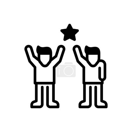 Illustration for Black solid icon for encouraging - Royalty Free Image