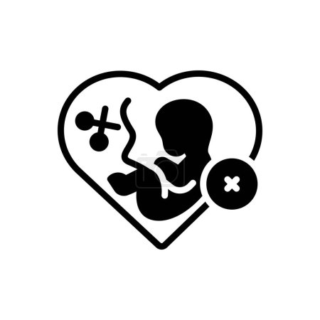 Black solid icon for abortion 