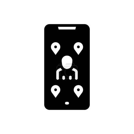Black solid icon for nearby