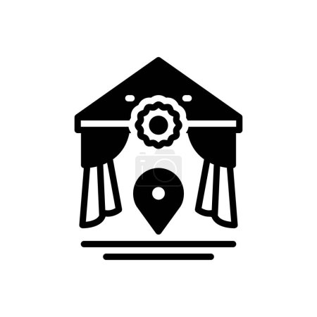 Black solid icon for venues 