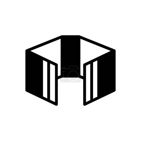 Black solid icon for folding 
