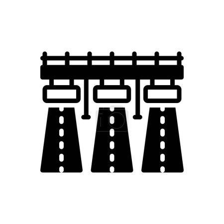 Black solid icon for highway