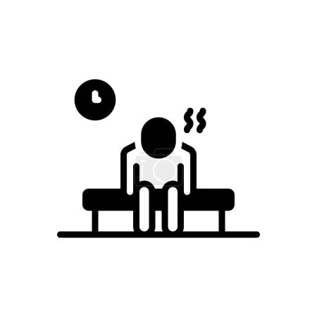 Black solid icon for tired 