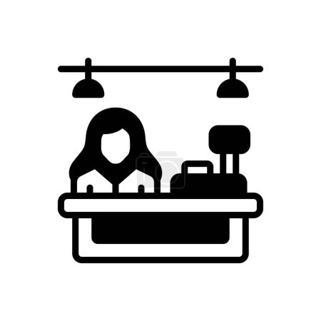 Black solid icon for cashiers 