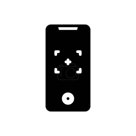 Black solid icon for recorded 