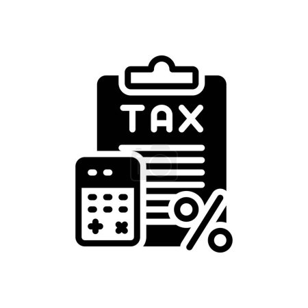 Black solid icon for taxes 