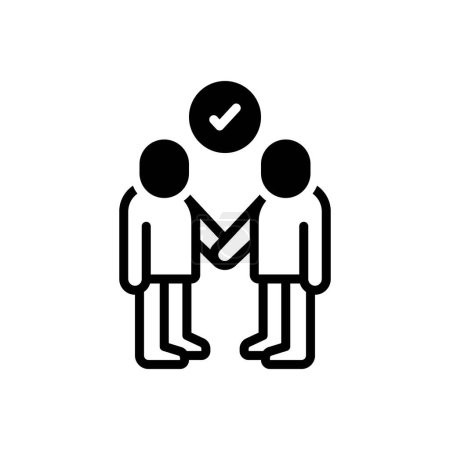 Black solid icon for partners 