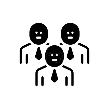 Black solid icon for employees 