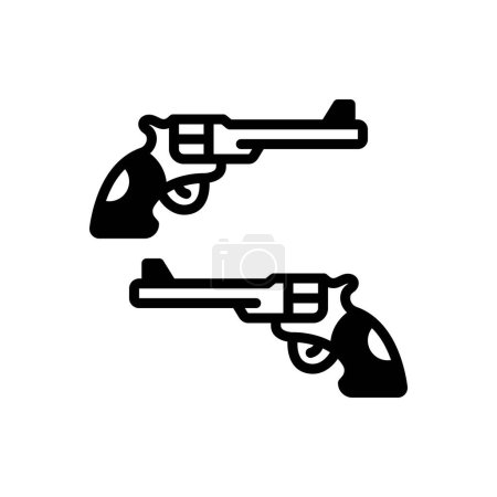 Téléchargez les illustrations : Icône solide noire pour fusils - en licence libre de droit