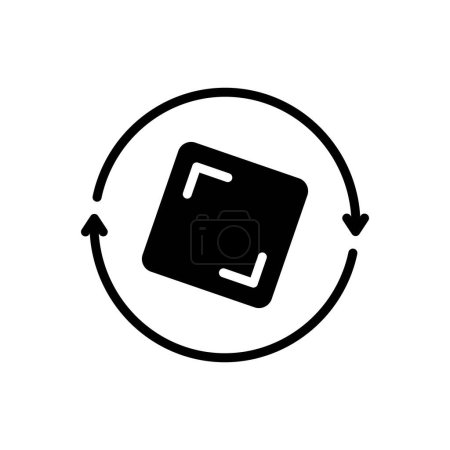 Black solid icon for rotation 