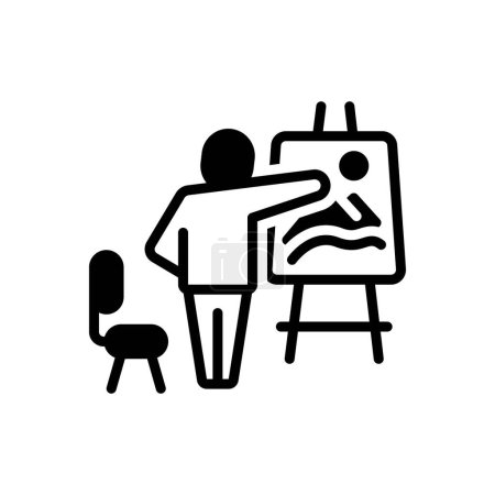 Téléchargez les illustrations : Icône solide noire pour artistes - en licence libre de droit