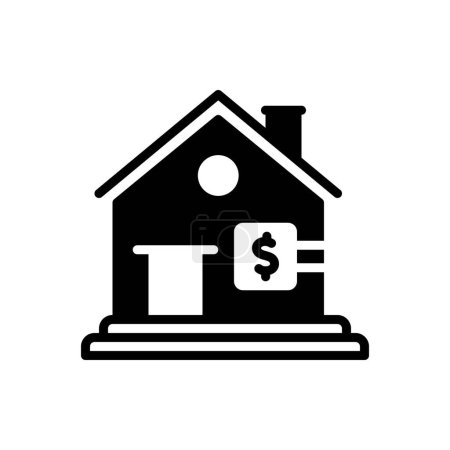 Black solid icon for mortgage 