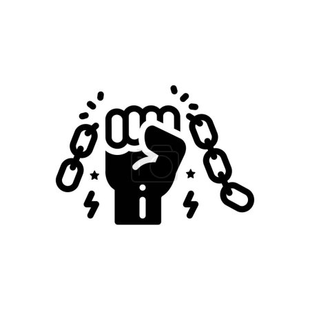 Téléchargez les illustrations : Icône solide noire pour puissant - en licence libre de droit