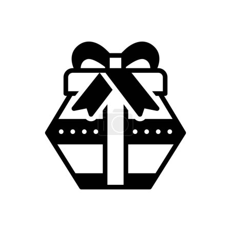 Black solid icon for gift 