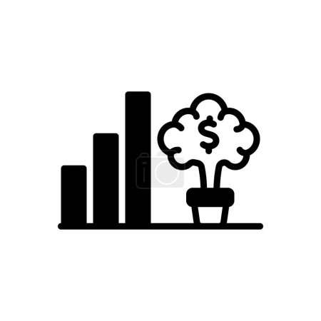 Black solid icon for growing 