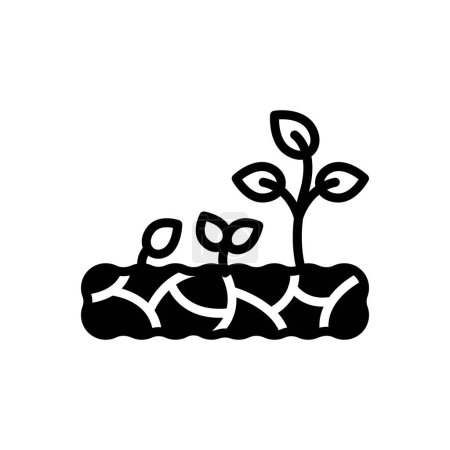 Ilustración de Icono sólido negro para crecer - Imagen libre de derechos