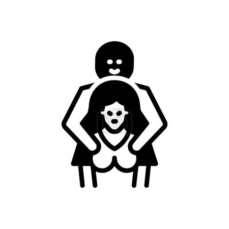 Illustration for Black solid icon for inappropriate - Royalty Free Image