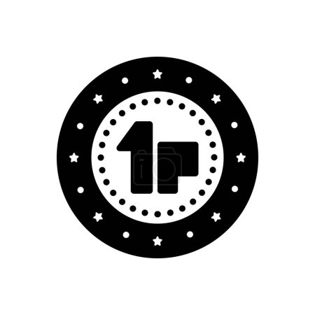 Black solid icon for penny