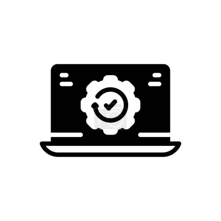 Illustration for Black solid icon for version - Royalty Free Image