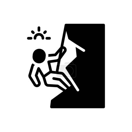 Illustration for Black solid icon for climbing - Royalty Free Image