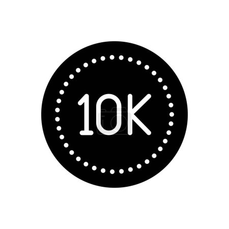 Black solid icon for thousands 