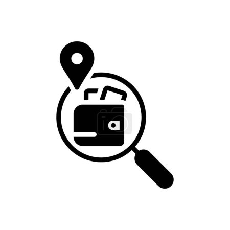 Black solid icon for found 